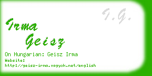 irma geisz business card